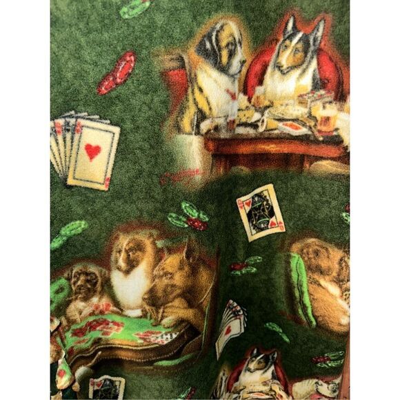 Vtg Cranston Gambling Dog Blanket Throw Archives Brown & Bigelow 2004 Playing Ca - Picture 2 of 5